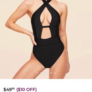 Adore Me Black Swimsuit with Buckle